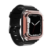 Apple Watch 44mm Zore KRD-88 Sert PC Kasa Koruyuculu Silikon Kordon - 1