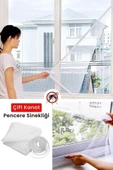 HAFSER 125 X 150 Cm Çift Kanat Sineklik Yapıştırma Bantlı Pencere Ve Kapıların Kapanmasını Engellemez - 2