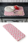 Bulaşık Kurutma Örtüsü, Bulaşıklık, Tezgah Üstü Bulaşık Matı, Süper Emici Mutfak Matı, Kiraz Desen - 4