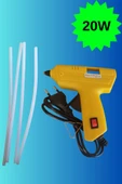 HAFSER 20watt Sıcak Silikon Tabancası 4 Adet Ince Çubuk Slikon Eritme Tabanca Şeffaf Mum Yapıştırıcı - 1