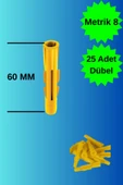 HAFSER M10 Roket Dübel 25 Adet Plastik Roket Dübel Boşluk Ve Duvar Için - 1