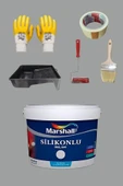 Marshall 5'li Set Silikonlu Özel Mat Duvar Boyası Yeni Gri Kayrak 50 Çeşit Renk 2.5lt - 1
