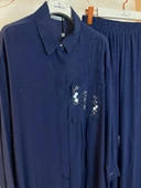 KENDİNDEN DESENLİ CEP DETAYLI TAKIM - 2