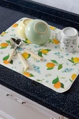 Bulaşık Kurutma Örtüsü, Bulaşıklık, Tezgah Üstü Bulaşık Matı, Süper Emici Mutfak Matı, Balık Desenli - 1