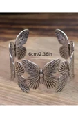 YEBİİ ohem Tarzı Çiçek Şeklinde Açık Manşet Bilezik, Vintage Metal Bilezik, Moda Günlük Kullanım Aksesuarı - 5