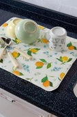 Bulaşık Kurutma Örtüsü, Bulaşıklık, Tezgah Üstü Bulaşık Matı, Süper Emici Mutfak Matı, Balık Desenli - 6