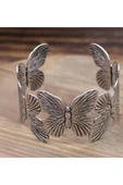 YEBİİ ohem Tarzı Çiçek Şeklinde Açık Manşet Bilezik, Vintage Metal Bilezik, Moda Günlük Kullanım Aksesuarı - 1