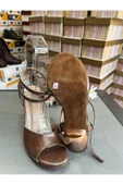 SUNA BAL RENGİ RUGAN KELEBEK MODEL TANGO, DANS VE SALON ABİYE AYAKKABISI 8,5 CM TOPUK BOY - 4