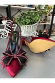 JENA FİYONK DETAYLI EN MODA ÇOK ŞIK KADIN AYAKKABI 6 CM TOPUKBOYU SATEN DOKU HER ZAMANIN MODELİ KONFOR - 6