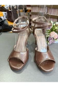 SUNA BAL RENGİ RUGAN KELEBEK MODEL TANGO, DANS VE SALON ABİYE AYAKKABISI 8,5 CM TOPUK BOY - 1