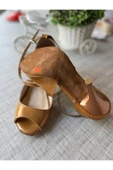 SUNA TANGO DANS AYAKKABISI YANDAN ÇİFT BAĞLI 8,5 CM (13 PONT) RUĞAN HARDAL - 2