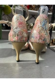bitangosu BAHAR ÇİÇEKLERİ DESENLİ KAPALI TOPUK TANGOS-DANS VE SALON AYAKKABISI 7 CM (11PONT) TANGO TOPUK thumbnail 6