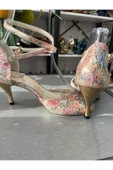 bitangosu BAHAR ÇİÇEKLERİ DESENLİ KAPALI TOPUK TANGOS-DANS VE SALON AYAKKABISI 7 CM (11PONT) TANGO TOPUK thumbnail 4