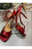 SUNA NEON KIRMIZI KELEBEK MODEL 8,5 CM 13 PONT TANGO DANS AYAKKABISI - 4