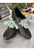SUNA SİYAH DÜZ DERİ KADIN TANGO-SALSA-SWING-SOLO CAZ PRATİK AYAKKABISI 3 CM TOPUKLU - 1