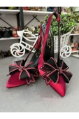 JENA FİYONK DETAYLI EN MODA ÇOK ŞIK KADIN AYAKKABI 6 CM TOPUKBOYU SATEN DOKU HER ZAMANIN MODELİ KONFOR - 1