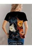SUNA RENKLİ KEDİ BASKILI KISA KOL TİŞÖRT thumbnail 2