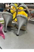 SUNA Gümüş Işıltısı Tango, Dans Ve Salon Abiye Ayakkabı 8,5 Cm 13 Pont Topuk Boyunda - 3