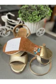 SUNA ALTIN PARLAK KELEBEK MODEL 8,5 CM TOPUK BOYU TANGO-DANS VE ABİYE AYAKKABISI - 5