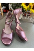 SUNA PARLAK LİLA KAPALI TOPUK 8,5 CM 13 PONT TOPUK BOYU TANGO, DANS VE ABİYE AYAKKABISI - 1