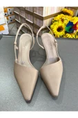 Park Moda TEN NUD 6 CM KADEH TOPUK SİMETRİ SİVRİBURUN ARKASI AÇIK KADIN TOPUKLU AYAKKABI - 1
