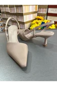 Park Moda TEN NUD 6 CM KADEH TOPUK SİMETRİ SİVRİBURUN ARKASI AÇIK KADIN TOPUKLU AYAKKABI - 4