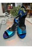 SUNA NEON MAVİ AÇIK TOPUK 13 PONT 8,5 CM TOPUK TANGO, DANS VE ABİYE AYAKKABISI - 1