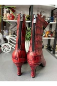 SUNA BORDO MERMER DESENLİ SALSA-BACATA-LATİN BAĞCIKLI DANS BOTU 6 CM KADEH TOPUK - 3