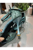 SUNA CAMGÖBEGİ MASKE MODEL ÇİFT BANTLI KAPALI TOPUK 8,5 CM 13 PONT BOYU TANGO,DANS VE ABİYE AYAKKABISI - 6
