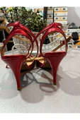 SUNA NEON KIRMIZI KELEBEK MODEL 8,5 CM 13 PONT TANGO DANS AYAKKABISI - 2