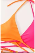 sky Üç Renkli Bikini Takımı - Yüksek Kesim, Boyun Bağlamalı ve Yanları Bağlamalı Makinede Yıkanabilir - 5