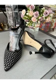 BYSLÇ SHOES SİYAH SATEN TAŞLI ARKASI AÇIK STİLETTO YENİ SEZON - - 2