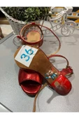 SUNA NEON KIRMIZI KELEBEK MODEL 8,5 CM 13 PONT TANGO DANS AYAKKABISI - 5