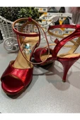 SUNA NEON KIRMIZI KELEBEK MODEL 8,5 CM 13 PONT TANGO DANS AYAKKABISI - 1