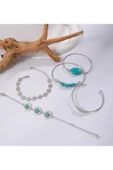 SUNA 5 PARÇA ÇELİK BİLEKLİK -OPAL TASLI - 5