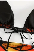REDB KIRMIZI-SİYAH KELEBEK KANADI DESENLİ İki Parça Baskılı Bikini Mayo - 3