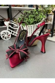 JENA FİYONK DETAYLI EN MODA ÇOK ŞIK KADIN AYAKKABI 6 CM TOPUKBOYU SATEN DOKU HER ZAMANIN MODELİ KONFOR - 4
