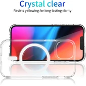 iPhone Uyumlu 15 Plus Kılıf Magsafe Kablosuz Şarj Şeffaf Kapak - 1