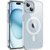 iPhone Uyumlu 15 Plus Kılıf Magsafe Kablosuz Şarj Şeffaf Kapak - 7