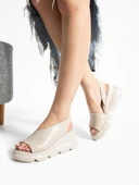 Papuçcity Mnrs 03212 Kadın Günlük Dolgu Topuk Sandalet - 9