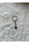 8 mm ametist taşı gümüş anahtarlık - 1