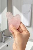 Pembe Kuvars Gua Sha Yüz Yogası, Masaj Taşı 530G - 4
