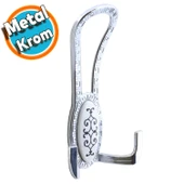Mobilya Portmanto Vestiyer Duvar Askısı Metal Dolap Elbise Askılığı Krom Beyaz Desenli (4 Adet) - 7