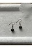 8 mm Kan Taşı Gümüş Kaplama Halka Küpe - 1