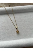 8 mm bal rengi kristal altın kaplama kolye - 1