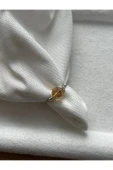 8 mm bal rengi kristal ayarlanabilir gümüş tel yüzük - 1