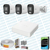PROVZEN UNV 3 KAMERALI 7/24 RENKLİ GÜVENLİK KAMERASI MİKROFONLU - 1