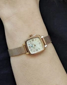 Daniel Klein DKE.1.10844 Hasır Kordon Romen Rakamlı Kare Kadran Kadın Kol Saati thumbnail 6