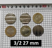 100 Adet 3/2 Çeltikli 27/2 Mm Langırt Oyun Makineleri & Oto yıkama jetonu - 1