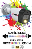 FURY 5 li Sesli Gece Renkli Görüş Güvenlik Kamerası Su Geçirmez Güvenlik Kamerası Seti 500GB - 4